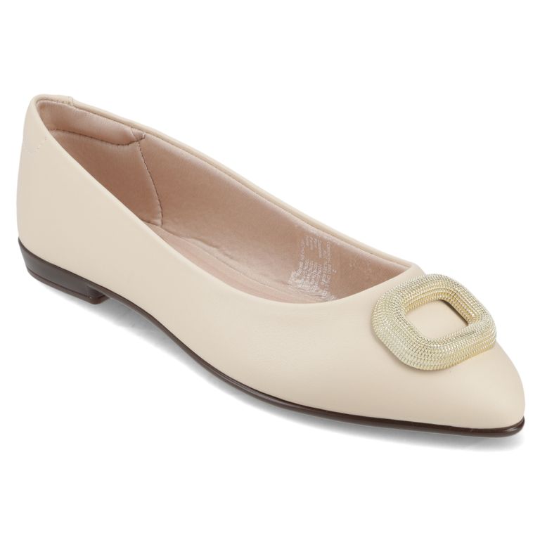 Zapato Plano Mujer Beige