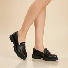 BEIRA RIO - Mocasines Negros Con Tachas