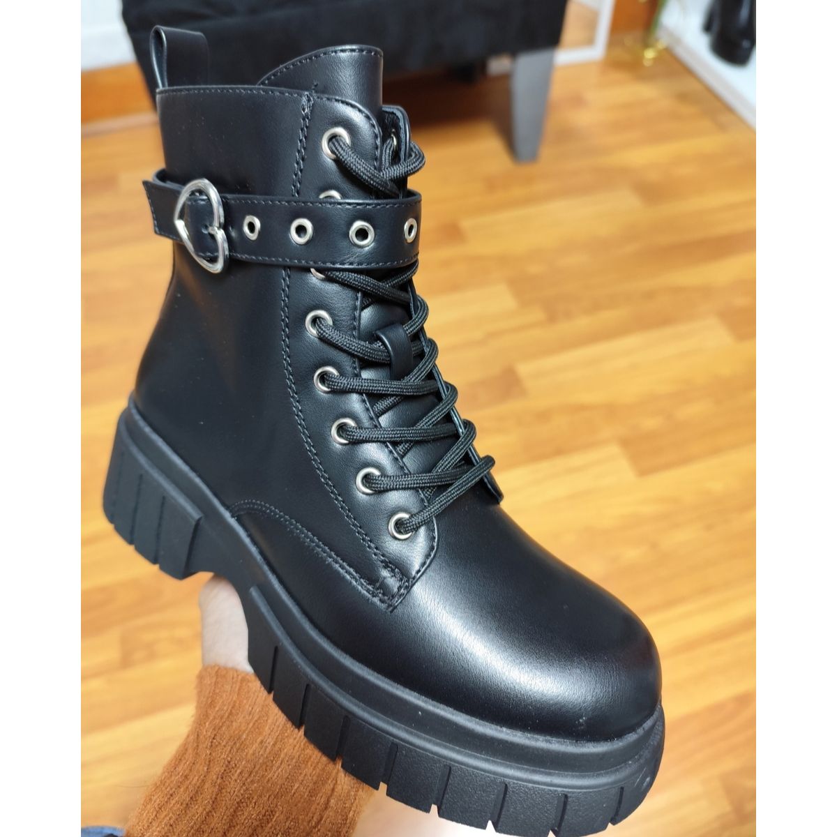 SNOOPY - Botin Mujer  color Negro  con Plataforma M509