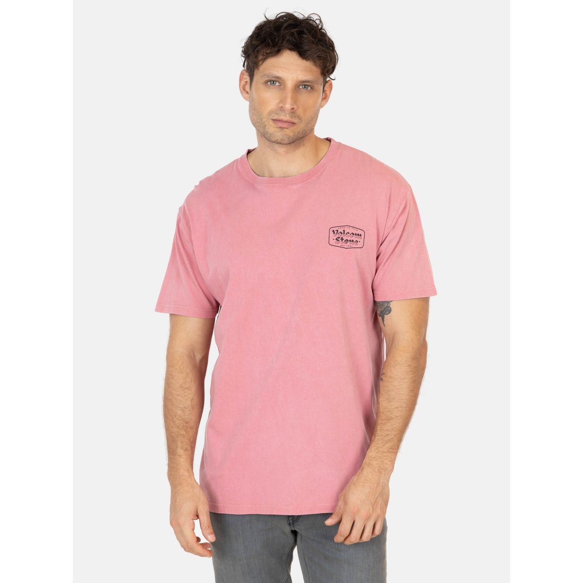 VOLCOM - Polera MC Stone Buckle Rosado Hombre Volcom