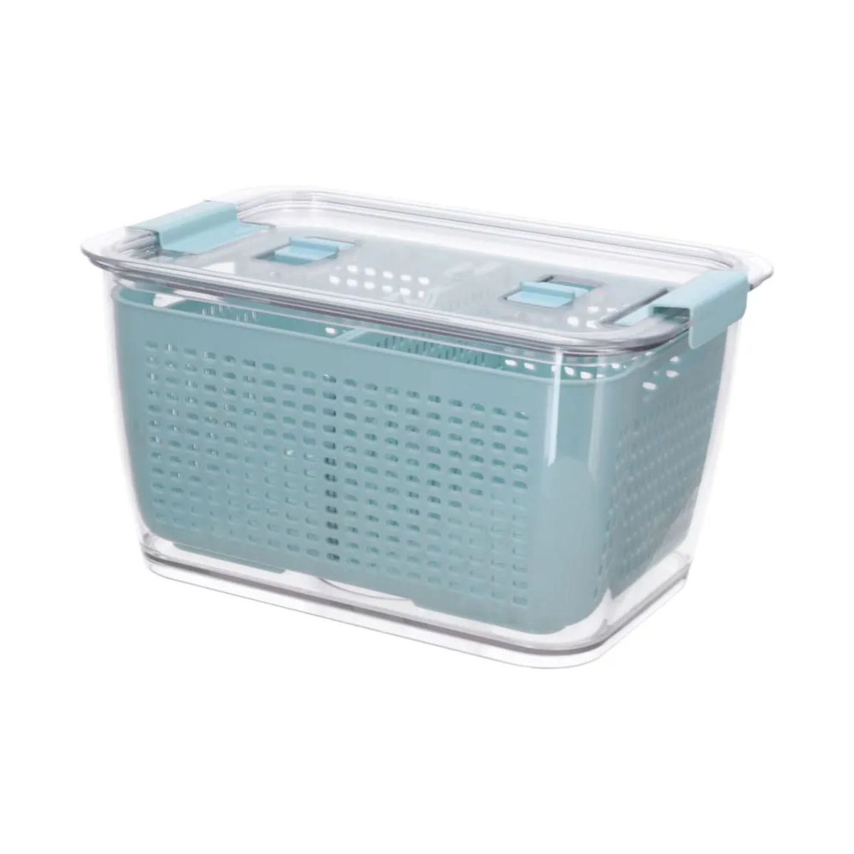 KEEP - Caja Organizadora Refrigerador Con Colador 1500ml Turquesa