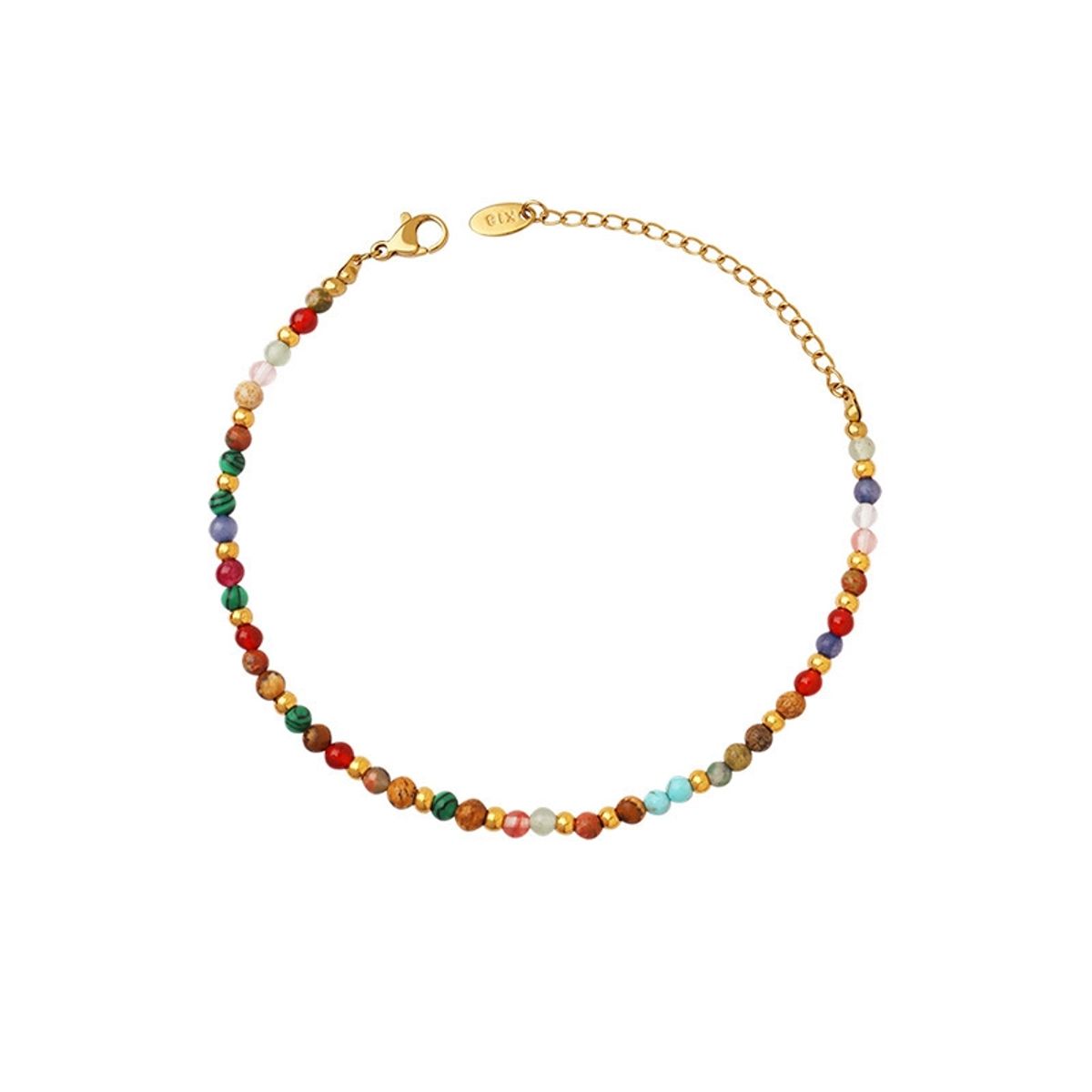 LUX JOYAS - Pulsera Baño Oro Amarillo 18k Piedrecillas Colores