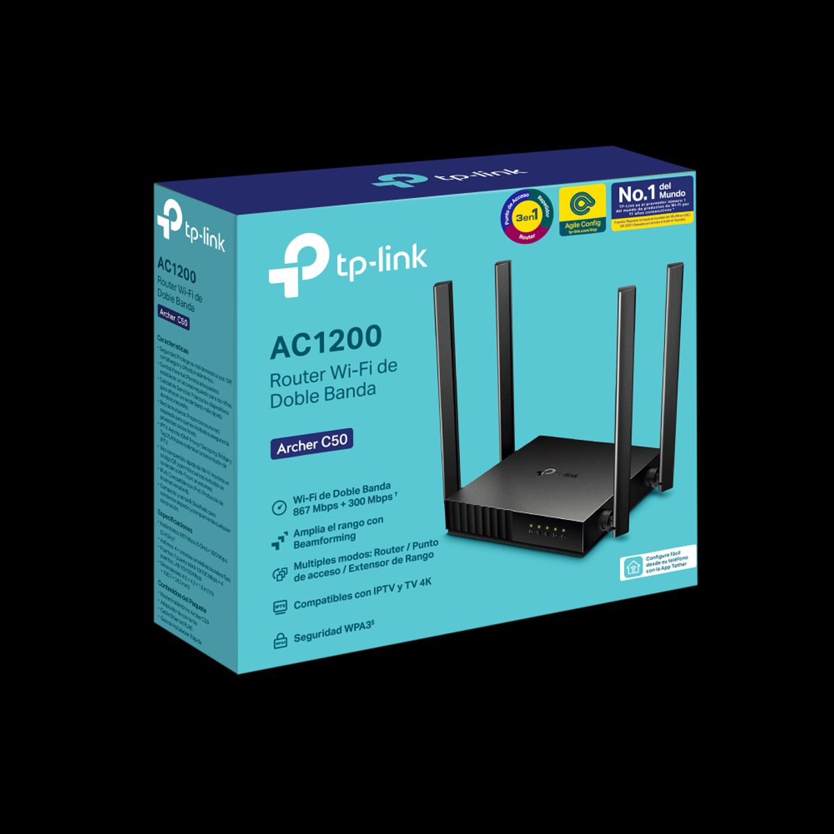 TP LINK - Archer C50 Router Inalámbrico De Doble Banda Ac1200