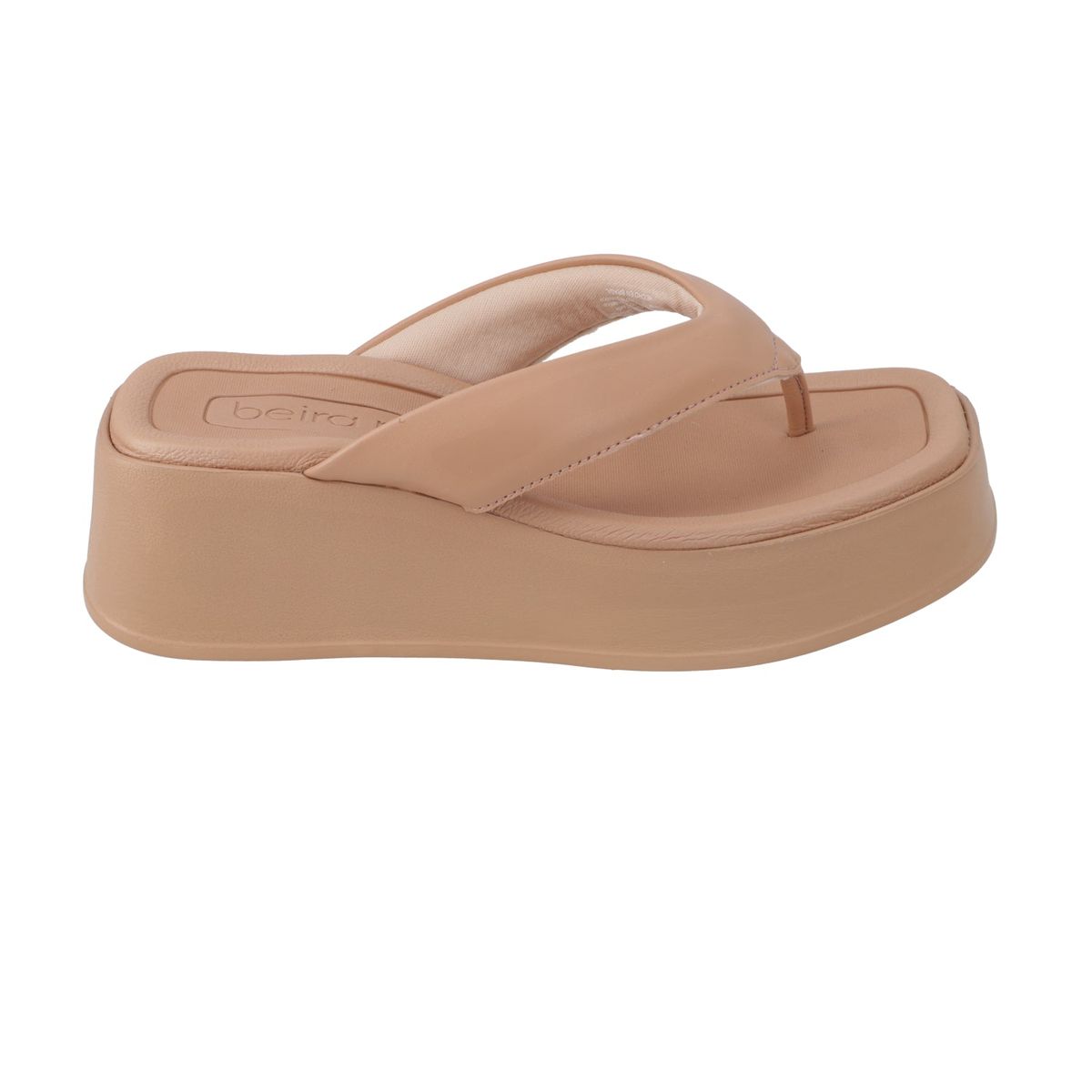 BEIRA RIO - Sandalia Plataforma 2cm Mujer Beira Rio Eco Cuero Nude
