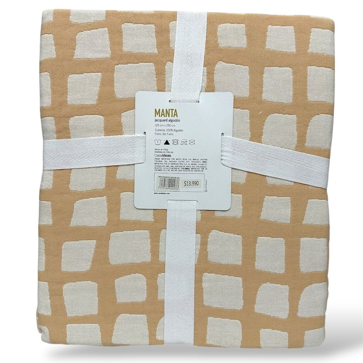 GENERICO - Manta Jacquard algodón 1 Plaza Coral