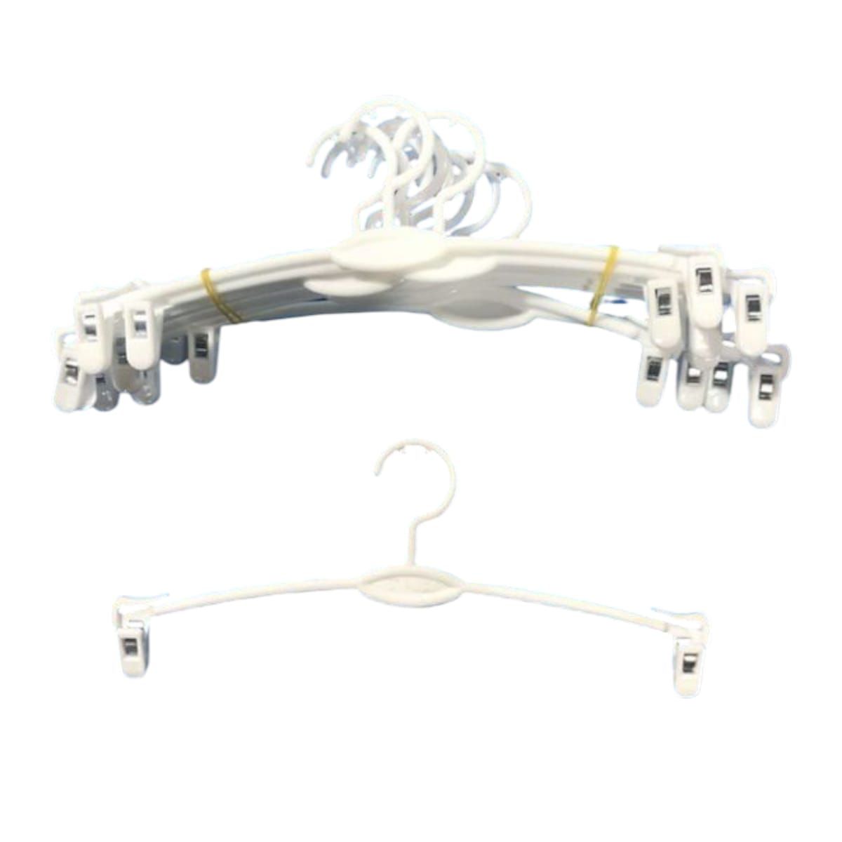 GENERICO - Pack 30 Colgadores de Plastico Blanco 26x11cm Gms