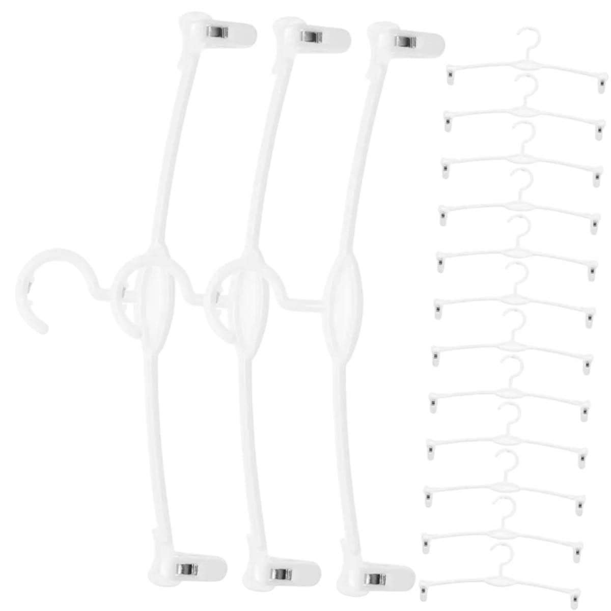 GENERICO - Pack 30 Colgadores de Plastico Blanco 26x11cm Gms