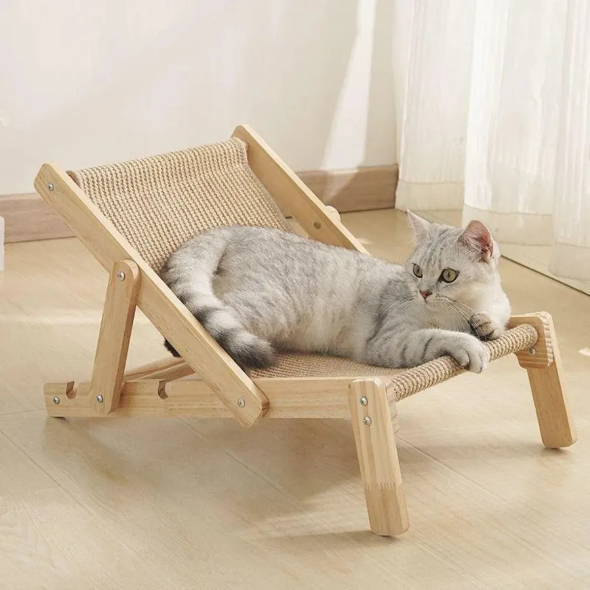 GENERICO - Rascador Silla Sisal Y Cama De Verano Para Perros Gatos
