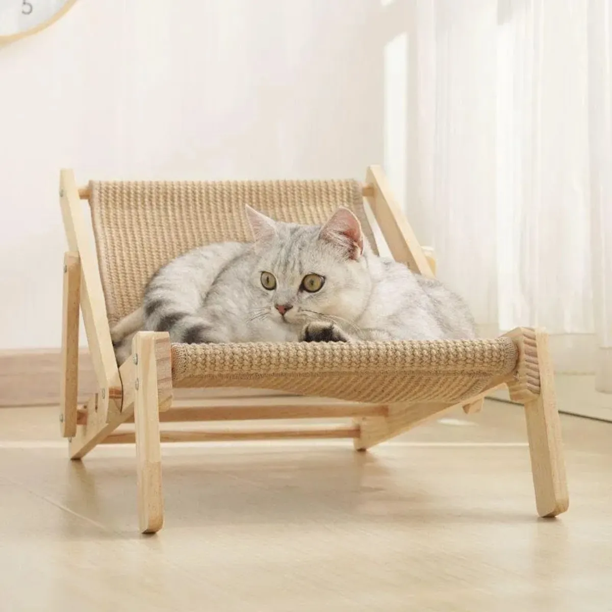 GENERICO - Rascador Silla Sisal Y Cama De Verano Para Perros Gatos