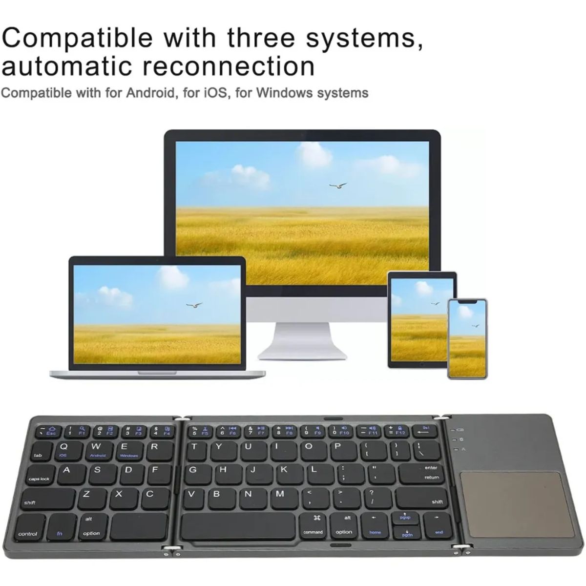 GENERICO - Teclado Plegable Inalámbrico Touchpad