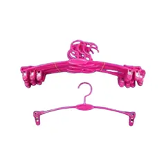 GENERICO - Pack 30 Colgadores de Plastico Rosa 26x11cm Gms