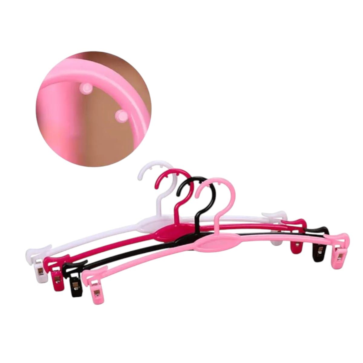 GENERICO - Pack 30 Colgadores de Plastico Rosa 26x11cm Gms