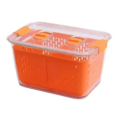 KEEP - Caja Organizadora Refrigerador Con Colador 4500ml Naranja