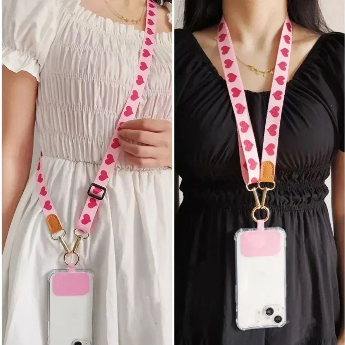 GENERICO - Colgante Ajustable Carcasa Celular Universal Correa 120cm Heart