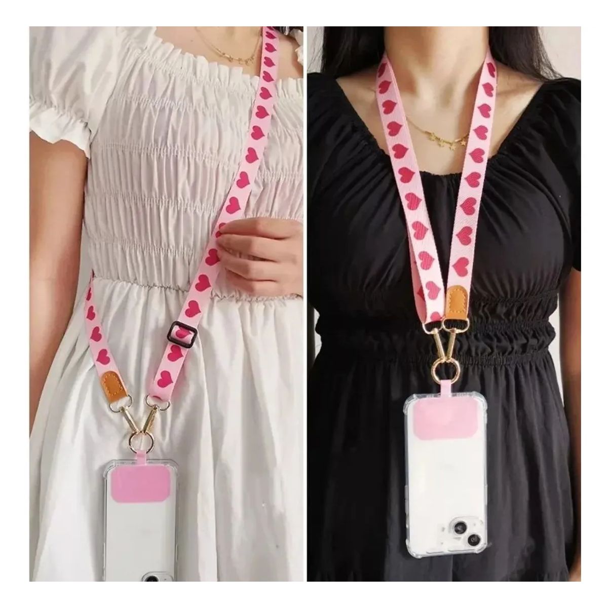 GENERICO - Colgante Ajustable Carcasa Celular Universal Correa 120cm Heart