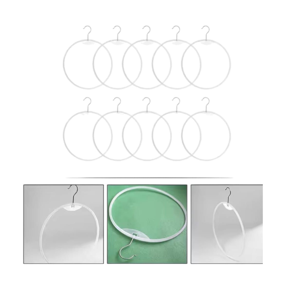 GENERICO - Pack 10 Colgadores Plastico de Bikini Redondo 34cm Gms