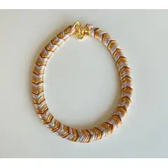 MARIA LA BIYUX - Collar Espiga Love swing and rose gold