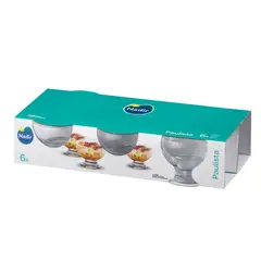 NADIR - Set 6 Copas Postre Paulista 220mL Vidrio Transparente