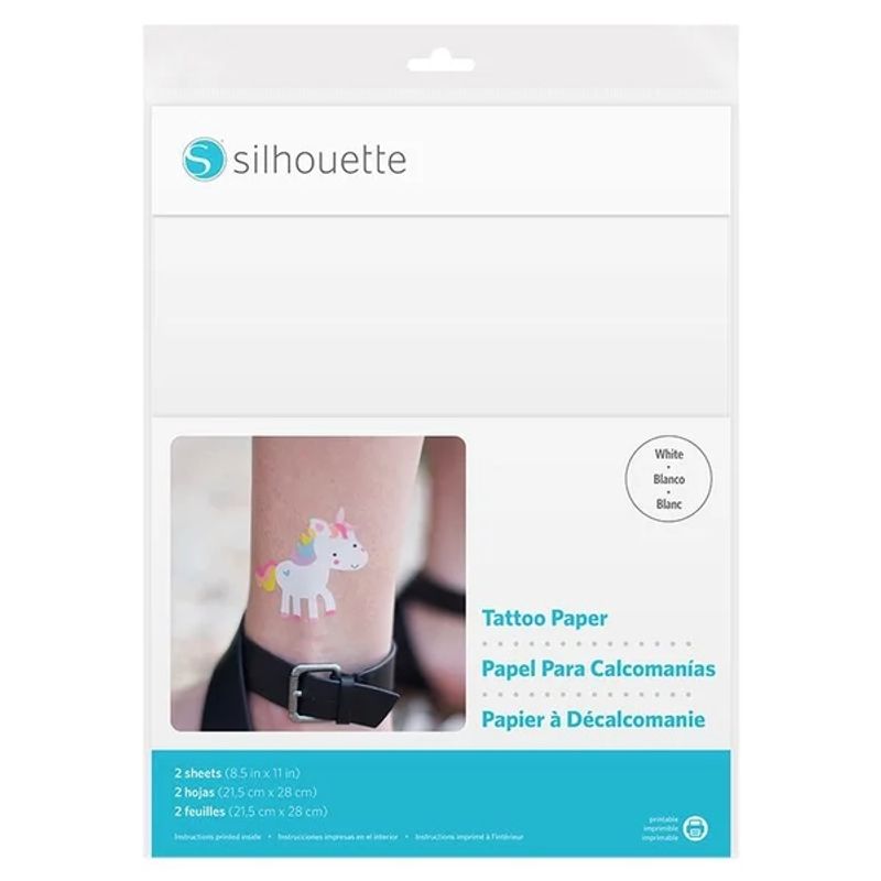 SILHOUETTE - Papel de Tatuaje Temporal Color Blanco