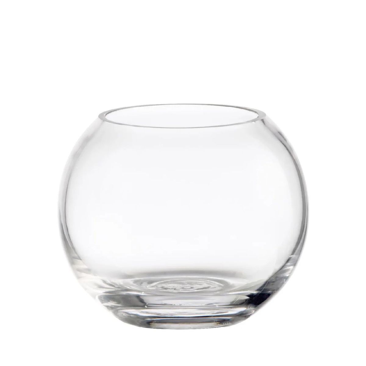 ALLEGRA - Florero Acuario 8cm Vidrio Redondo Transparente Allegra