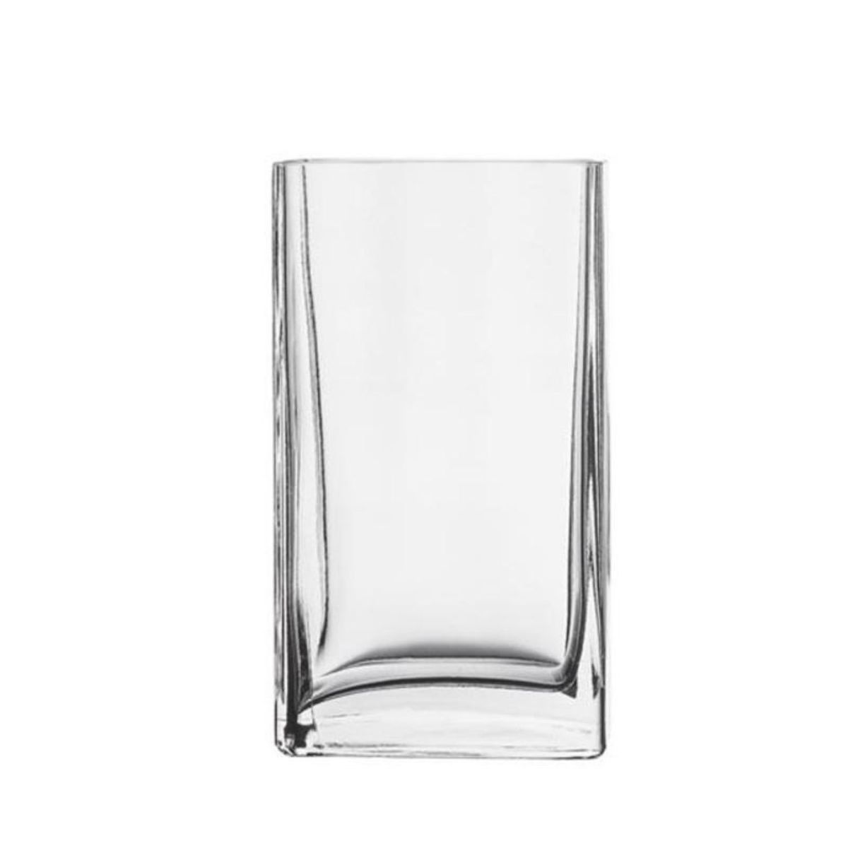 ALLEGRA - Florero New Quadro 24cm Vidrio Transparente Decoracion Allegra