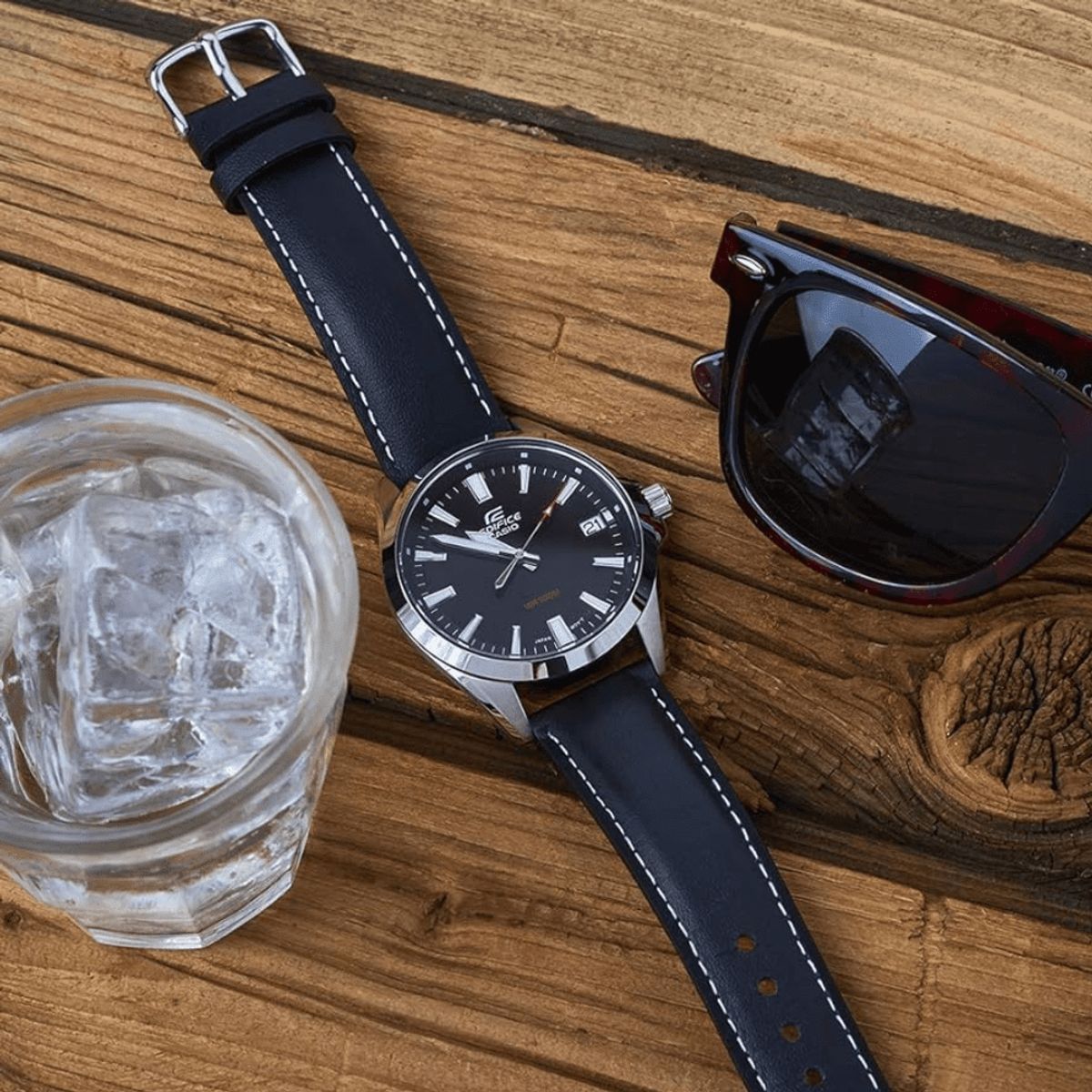 CASIO - RELOJ CASIO EDIFICE EFV-100L-1AVUDF PLATEADO NEGRO HOMBRE