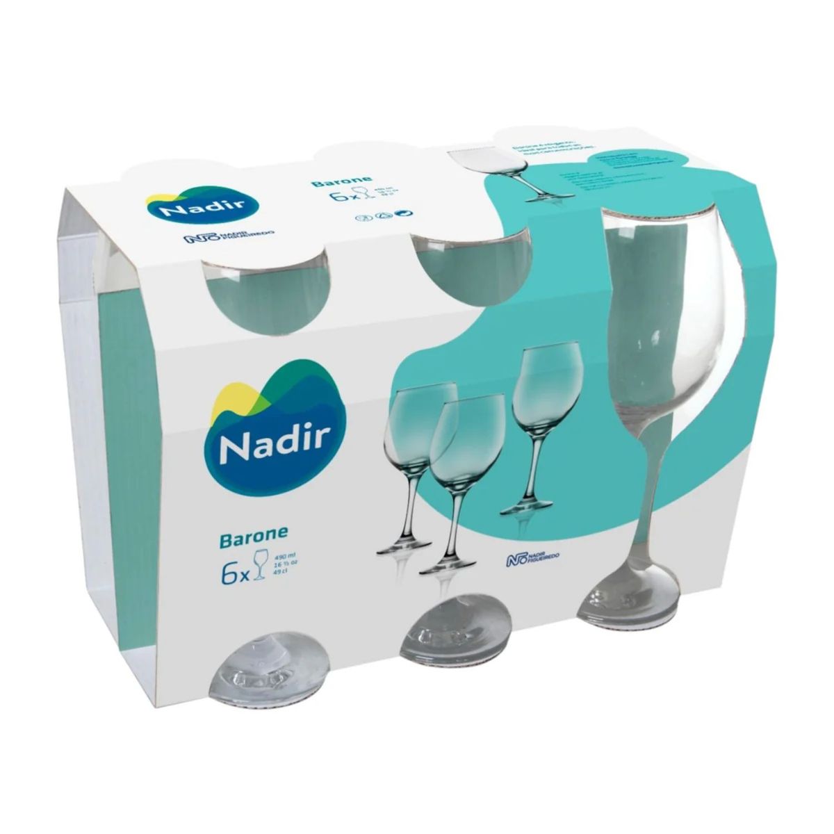 NADIR - Set 6 Copas Vino Agua 490mL Nadir Transparente