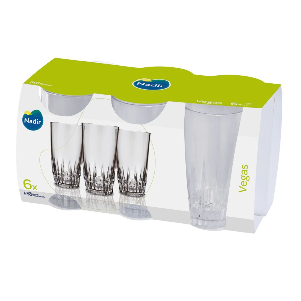 NADIR - Set 6 Vasos Alto Long Drink Vega 330mL Trasparente