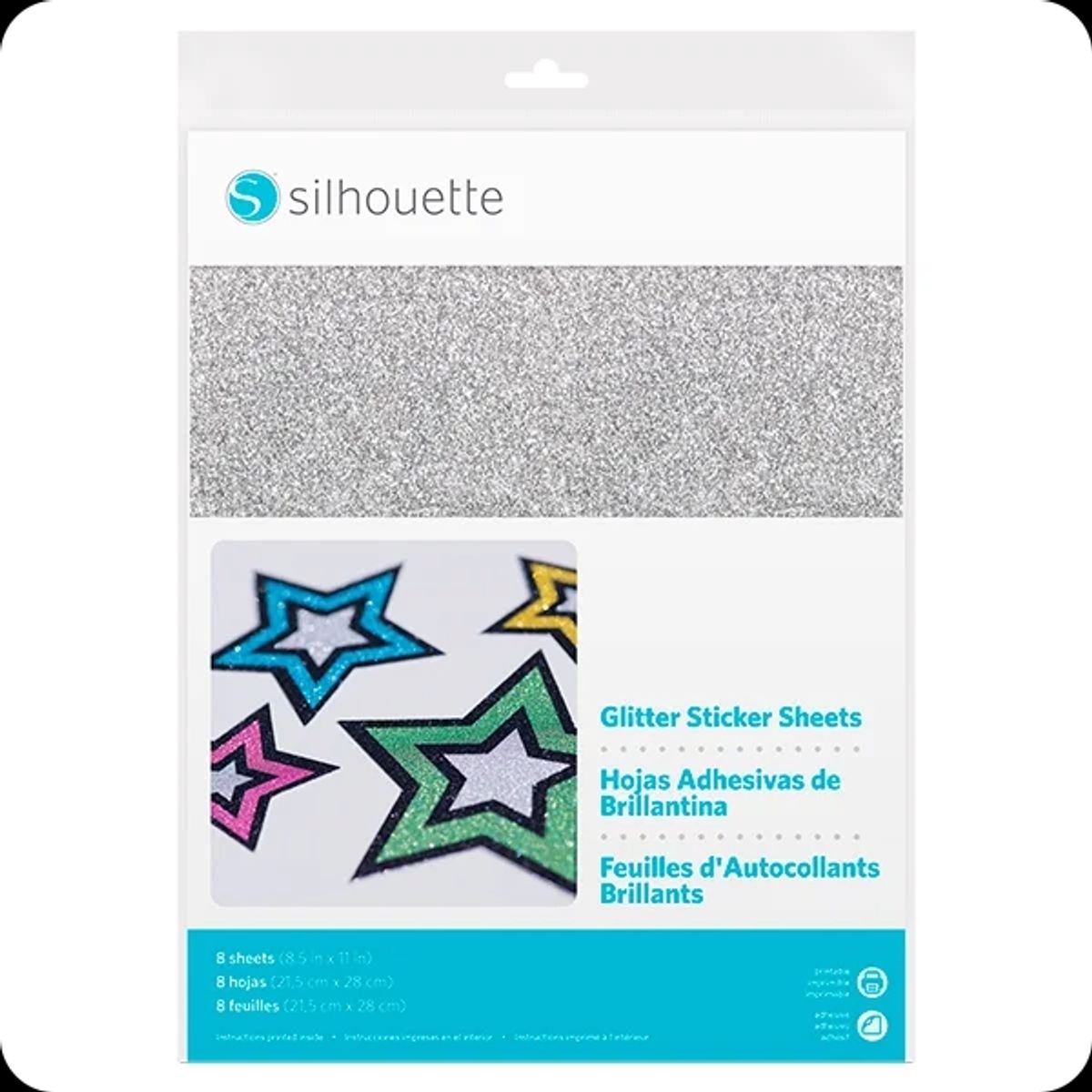 SILHOUETTE - Hojas Adhesivas Silhouette con Glitter