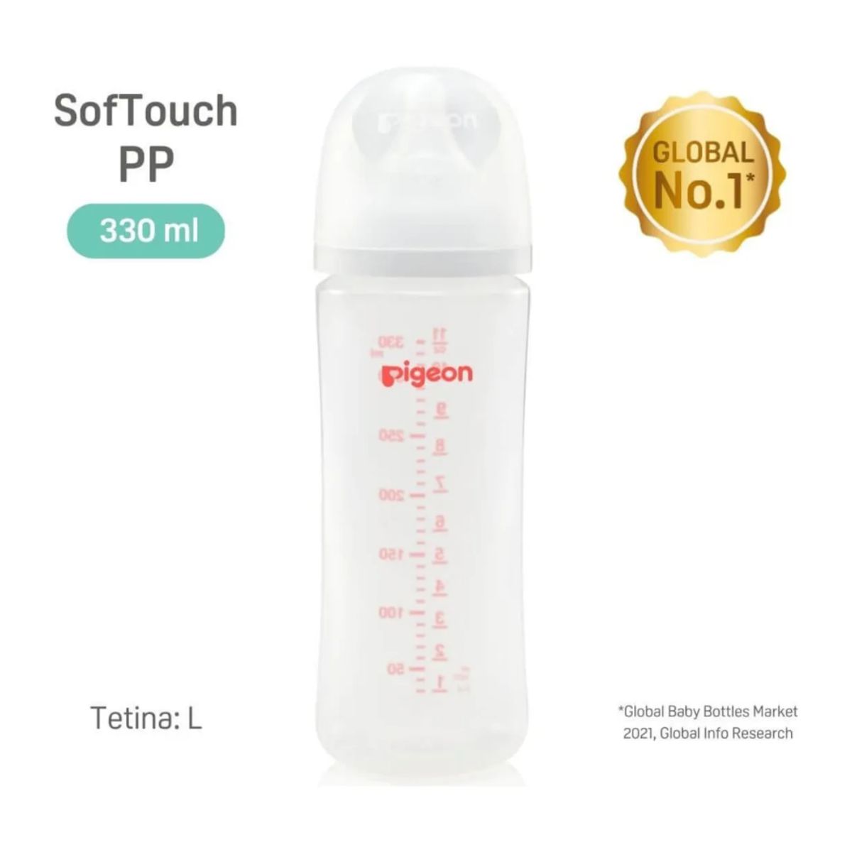 PIGEON - Mamadera Pigeon Boca Ancha 330ml Softouch Plastico PP