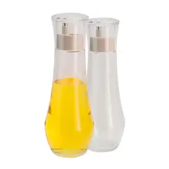 GENERICO - Set Alcuza 2 Botellas Aceite Vinagre 270mL Curves Vidrio