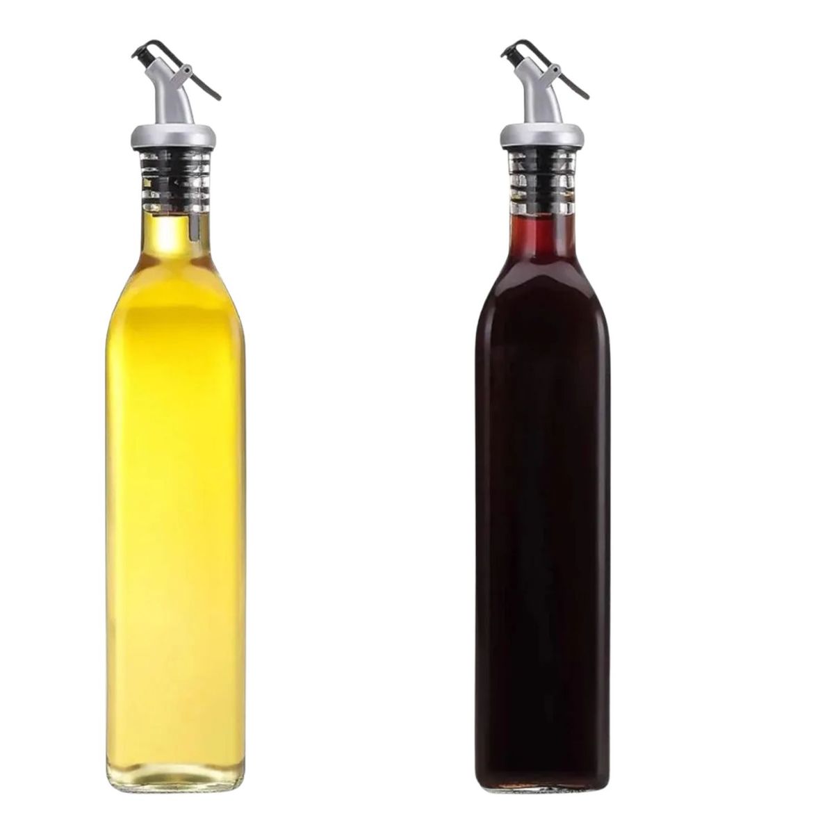 GENERICO - Set 2 Botellas Dispensadoras Vidrio Aceite Vinagre 500mL Vintage