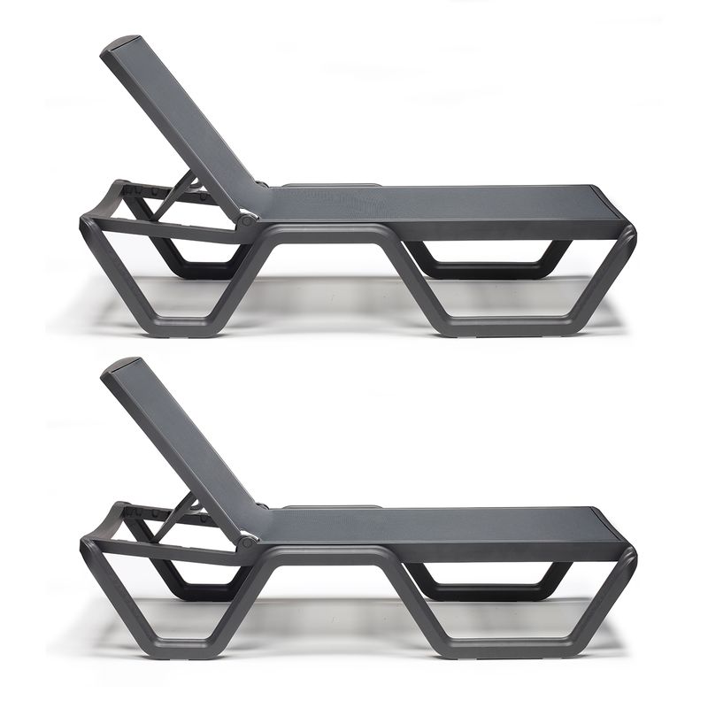 AMERITEX - Pack 2 Reposeras Vela Gris Oscuro
