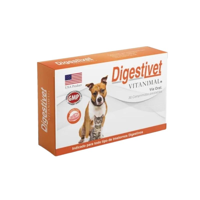 GENERICO - Digestivet 30 Comprimidos Suplemento Digestivo Perros