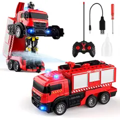 GENERICO - Camion bombero transformer a control remoto lanza agua