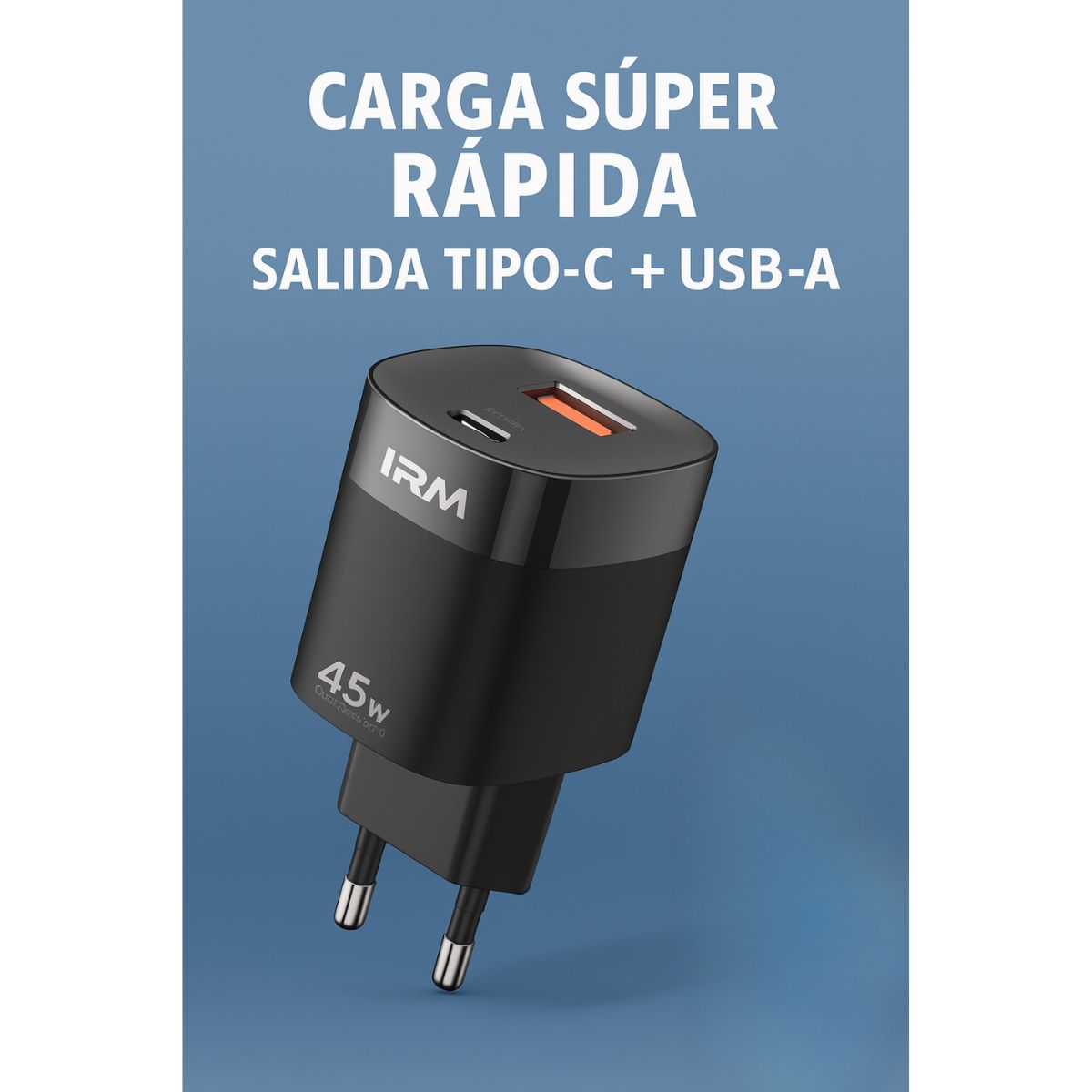 IRM - Echufe Cargador Carga Rápida 45w Doble Usb Y Usb-c