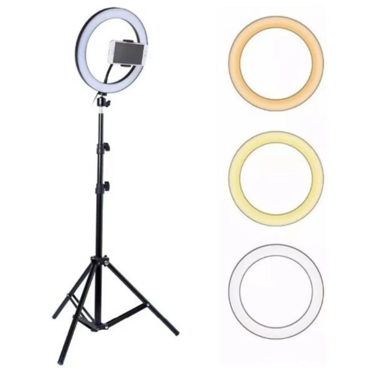 GENERICO - Aro De Luz LED Con Trípode Y Soporte Para Celular 26 Cm