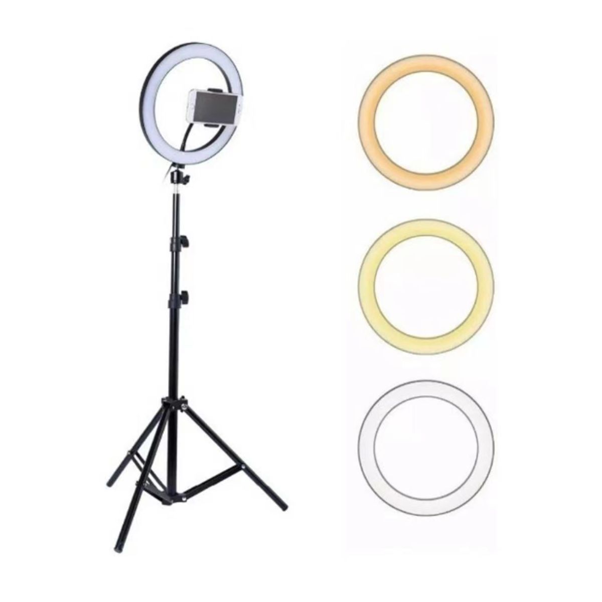 GENERICO - Aro De Luz LED Con Trípode Y Soporte Para Celular 26 Cm