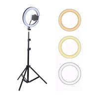 Aro De Luz LED Con Trípode Y Soporte Para Celular 26 Cm