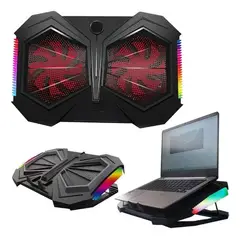 MUNDITEL - Ventilador Notebook Base Gamer Luz Rgb Led