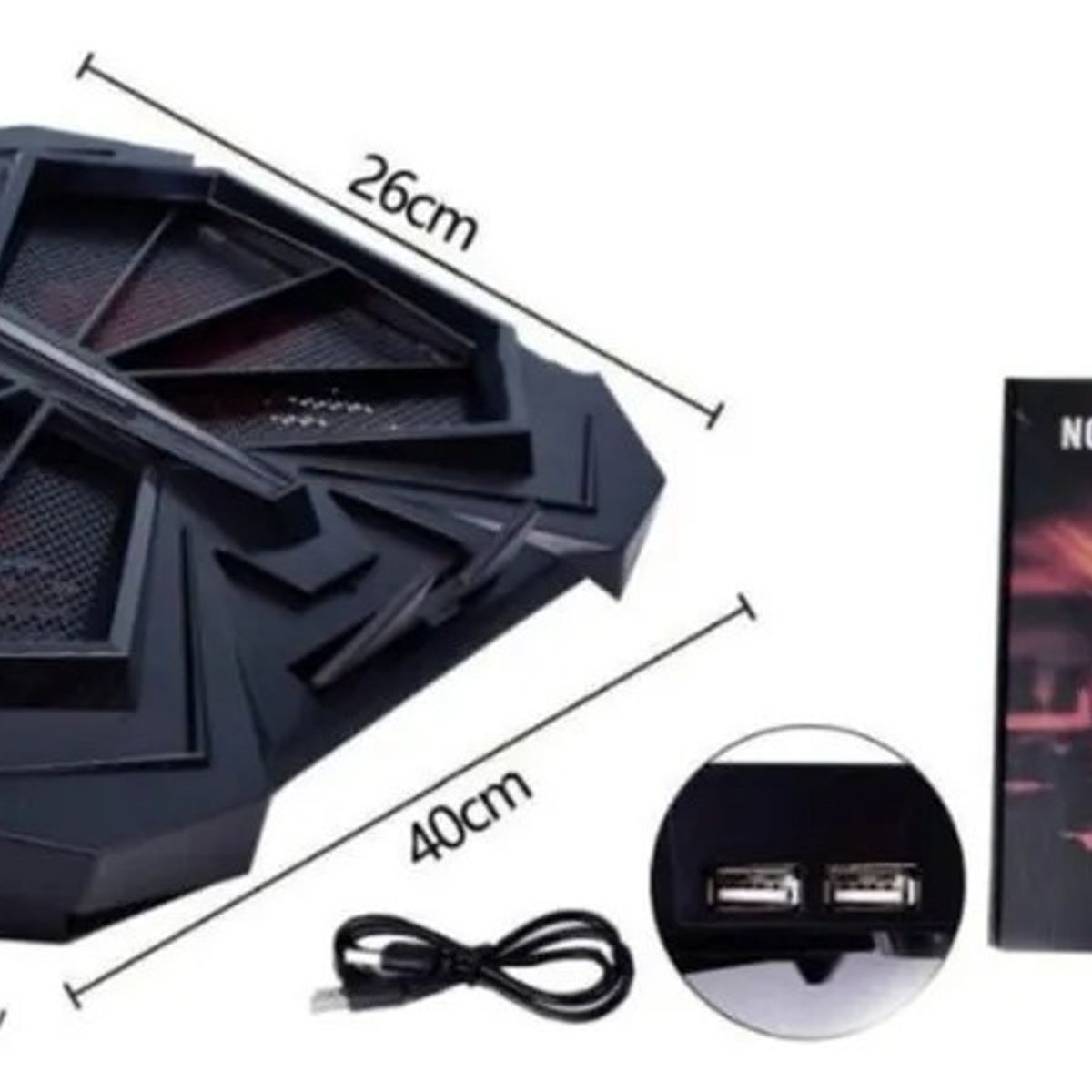 MUNDITEL - Ventilador Notebook Base Gamer Luz Rgb Led