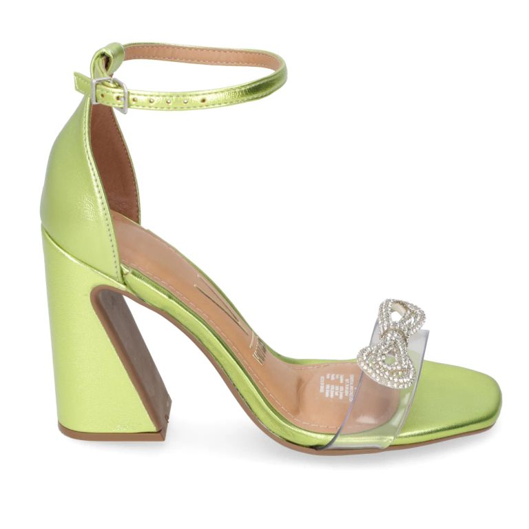 Sandalia Taco Ancho Verde Mujer