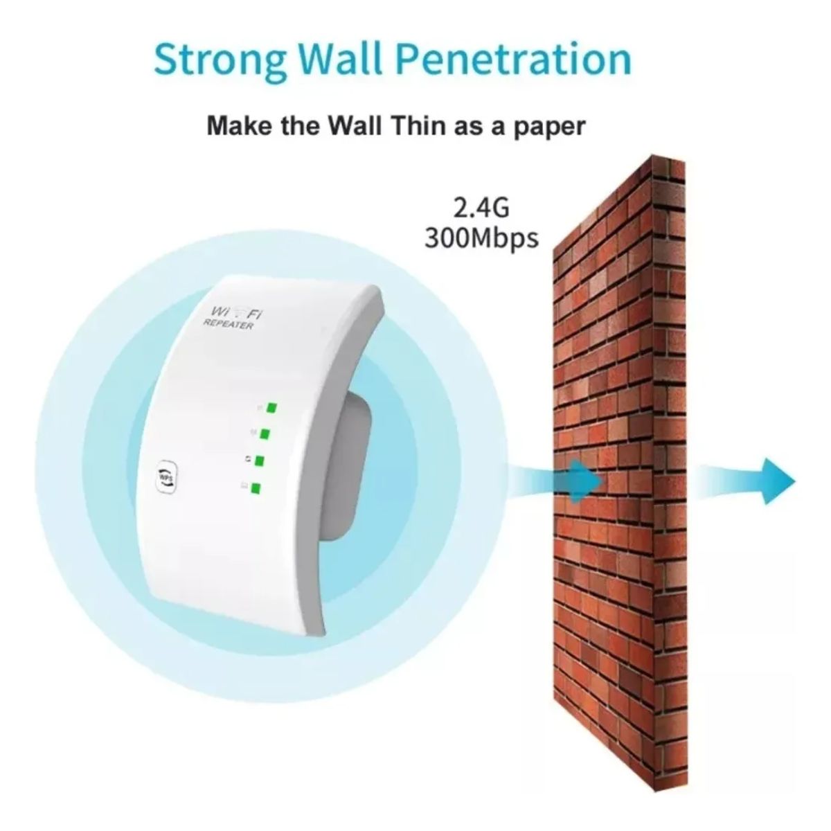 GENERICO - Repetidor Amplificador De Señal Inalámbrico Curvo Wifi H300