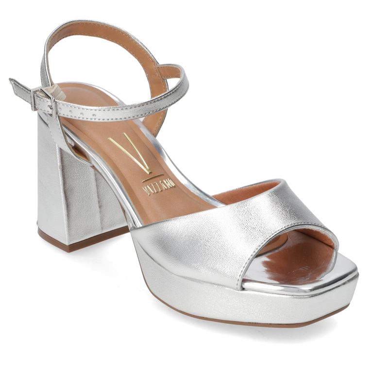 Sandalia Taco Plateado