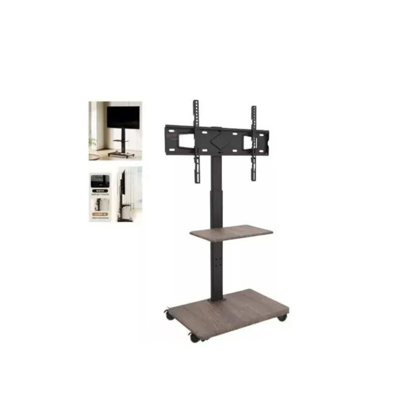 GENERICO - Soporte Tv Rack Movil Con Ruedas 32 A 75 Base Pedestal Stand COLOR NEGRO