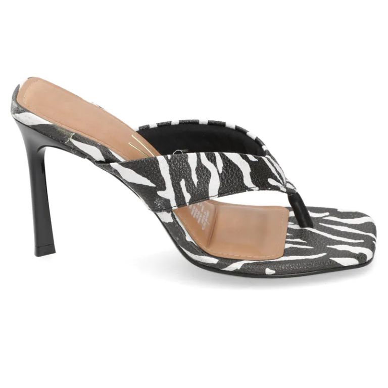 Sandalia Taco Aguja Animal Print Mujer