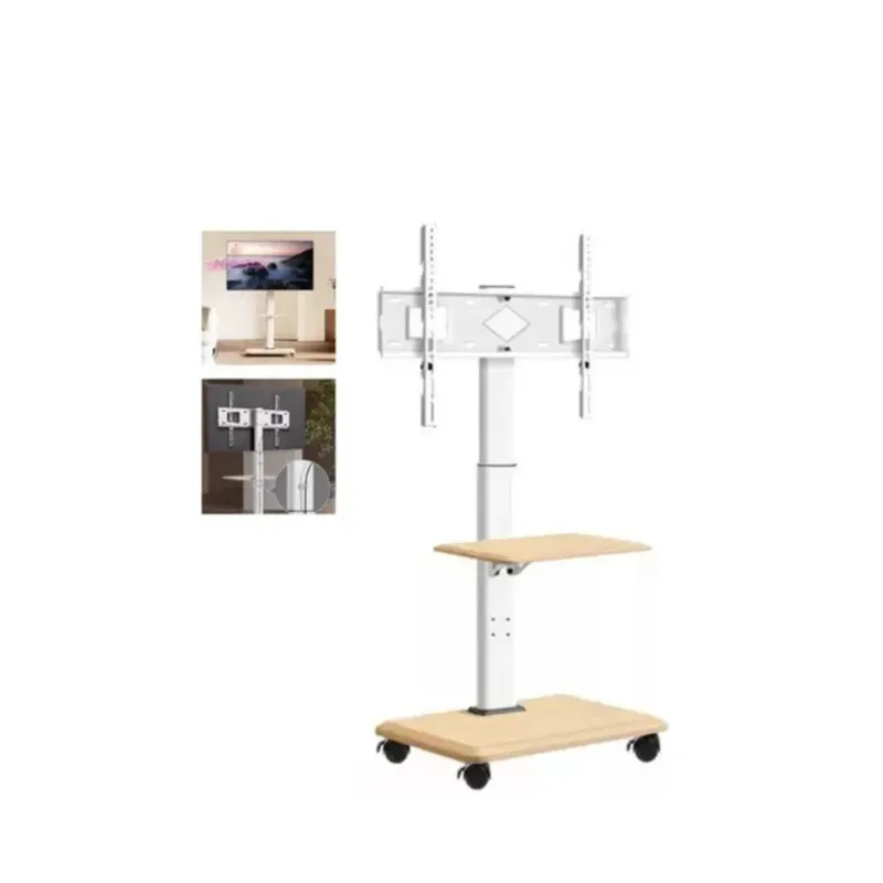 GENERICO - Soporte Tv Rack Movil Con Ruedas 32 A 75 Base Pedestal Stand COLOR BLANCO SKU: CN