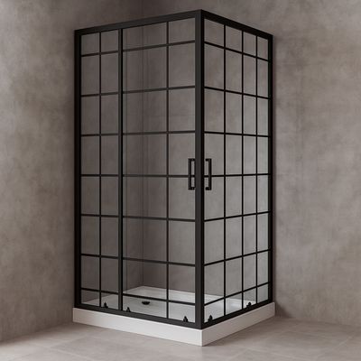 Imagen 2 del producto Shower Door Recto Cuadros Negros 100x70x198cm con Receptáculo