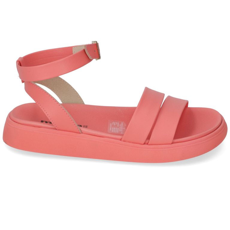 Sandalia Plana Mujer Eco Cuero Coral