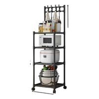 Organizador Con Ruedas Estante Multifuncion Restistente Negro